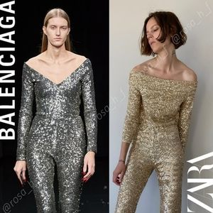 ZARA LIMITED EDITION SEQUIN GOLDEN COLOR TOP BLOGGERS FAVORITE